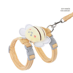 Cartoon Bee Pet Harness Leash & Collar Set