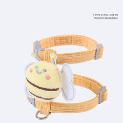 Cartoon Bee Pet Harness Leash & Collar Set